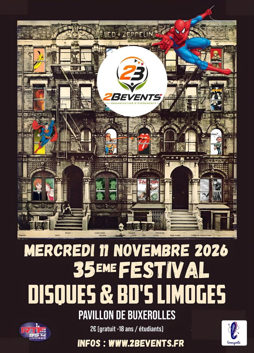 Affiche — Festival Disques & BD — Limoges, Mercredi 11 novembre 2026